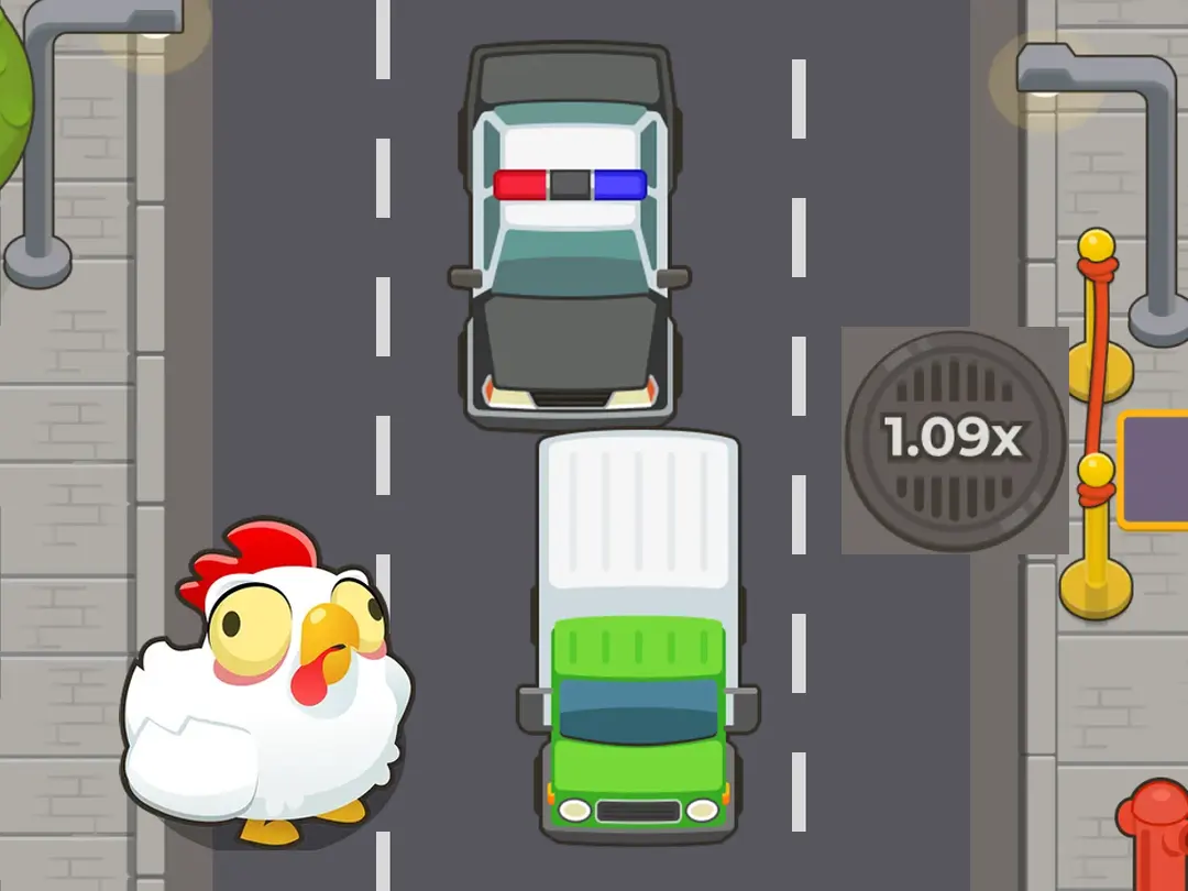 Arte de Mostbet: autos en la calle y multiplicador del juego Chicken Road